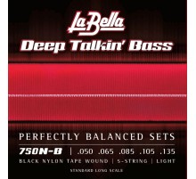 La Bella 750N-B Комплект струн для 5-струнной бас-гитары с черным нейлоном 050-135