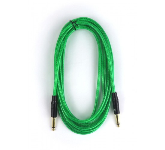 AuraSonics J63J63-5TGR гитарный кабель Jack TS 6.3мм - Jack TS 6.3мм 5м, 24AWG, 0.22мм², зеленый
