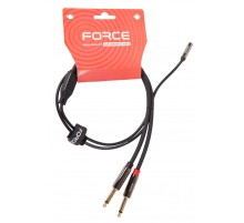 Force FLC-12/1 аудио шнур/переходник, 2х Jack 6,3 мм моно, стерео джек мама + переходник на тонкий