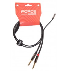 Force FLC-12/1 аудио шнур/переходник, 2х Jack 6,3 мм моно, стерео джек мама + переходник на тонкий