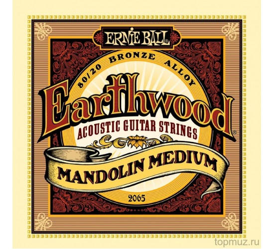 Ernie Ball 2065 струны для мандолины Earthwood 80/20 Bronze Medium Light (10-14-24w-36)