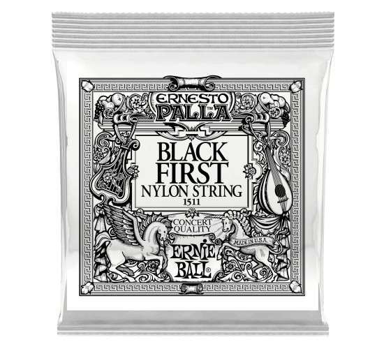 Ernie Ball 1511 1я струна для классической гитары. Черный нейлон, калибр .028
