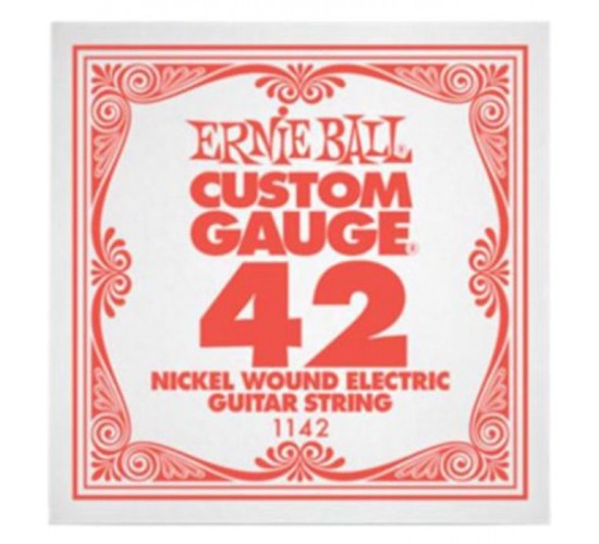 Ernie Ball 1142 струна для электро и акустических гитар. Никель, в оплётке, калибр .042