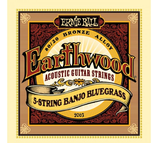 Ernie Ball 2063 струны для 5 стр. банджо Earthwood 80/20 Bronze Bluegrass (9-11-13-20w-9)