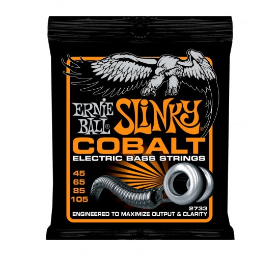 Ernie Ball 2733 струны для бас-гитары Cobalt Bass Hybrid Slinky (45-65-85-105) обмотка кобальт