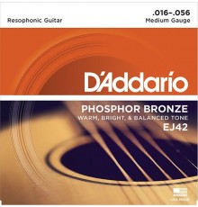 D'Addario EJ42 Resophonic Комплект струн для резонаторной (добро) гитары, ф/б, 16-56