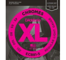 D'Addario ECB81-5 Chromes Комплект струн для 5-струнной бас-гитары, Light, 45-132, Long Scale