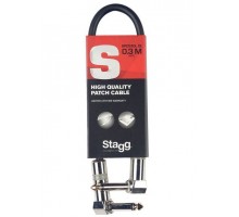 Stagg SPC030L DL гитарный патч шнур, jack-jack, длина 30см