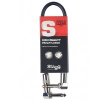 Stagg SPC030L DL гитарный патч шнур, jack-jack, длина 30см