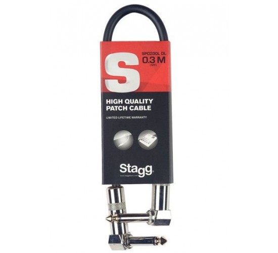 Stagg SPC030L DL гитарный патч шнур, jack-jack, длина 30см