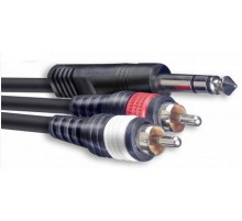 Stagg SYC2/PS2CM E аудио шнур стерео Jack 1/4" - 2 x RCA папа, длина 2 метра, черного цвета.