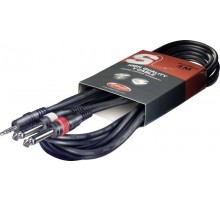 Stagg SYC3/MPS2P E аудио шнур (мини стерео Jack - 2 x моно Jack)