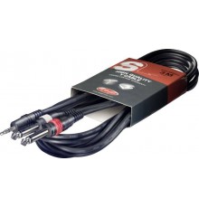 Stagg SYC3/MPS2P E аудио шнур (мини стерео Jack - 2 x моно Jack)