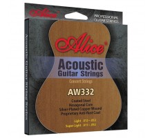 Alice AW332-SL Комплект струн для акустической гитары, посеребренная бронза, 11-52 AW332-SL