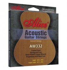 Alice AW332-SL Комплект струн для акустической гитары, посеребренная бронза, 11-52 AW332-SL