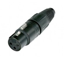 Neutrik NC3FX-B-D разъем XLR, 3-х контактный гнездо/мама, X-серия, черный хромированный металлич