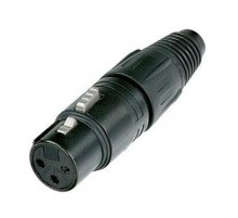 Neutrik NC3FX-B-D разъем XLR, 3-х контактный гнездо/мама, X-серия, черный хромированный металлич