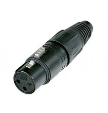 Neutrik NC3FX-B-D разъем XLR, 3-х контактный гнездо/мама, X-серия, черный хромированный металлич