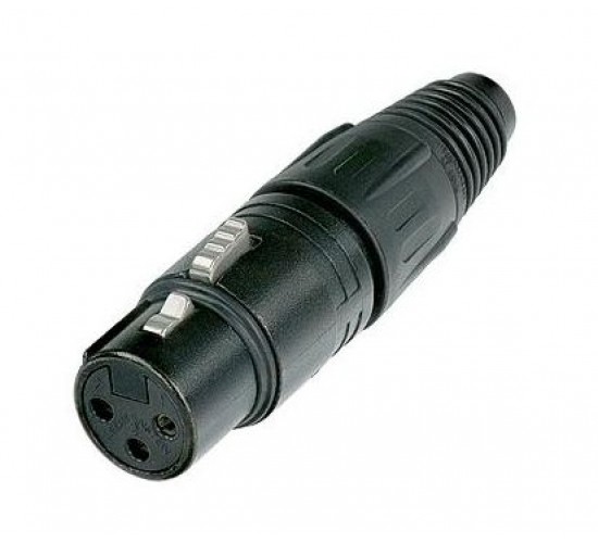 Neutrik NC3FX-B-D разъем XLR, 3-х контактный гнездо/мама, X-серия, черный хромированный металлич