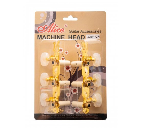 Alice AOD-019CP Комплект колковой механики для классической гитары, позолоченный