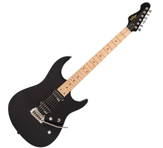 Vintage V6M24BK электрогитара, HH, Tremolo Wilkinsion, цвет черный