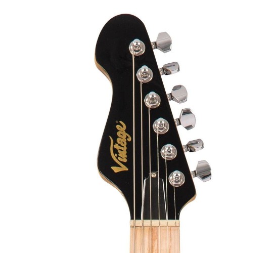 Vintage V6M24BK электрогитара, HH, Tremolo Wilkinsion, цвет черный