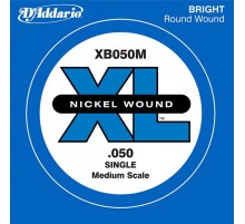 D'Addario XB050M Nickel Wound Отдельная струна для бас-гитары, никелированная, 050