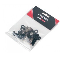 Proel KIT12 комплект крепежа для рэка (12шт), винт М6х10мм, гайка М6, нейлоновая шайба
