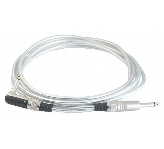 Rockcable RCL30253 D6 SILVER Инструментальный кабель, джек(прямой)-джек(угловой) 3 метр