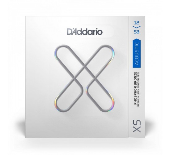 D'Addario XSAPB1253 XS Комплект струн для акустической гитары, фосфорная бронза, 12-53