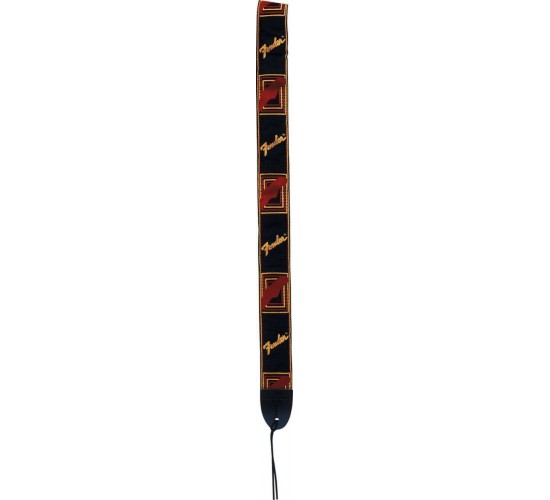 Fender 2` Monogrammed Black/Yellow/Red Logo ремень для гитары