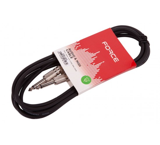 Force FGC-14/3 (FGC-14/3/BK) шнур гитарный Jack1/4"(M) - Jack1/4(M) (3мх6мм), цвет - черный