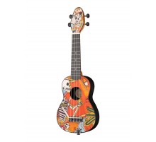 Ortega K2-EM Keiki Designer Series Укулеле сопрано, с чехлом и тюнером