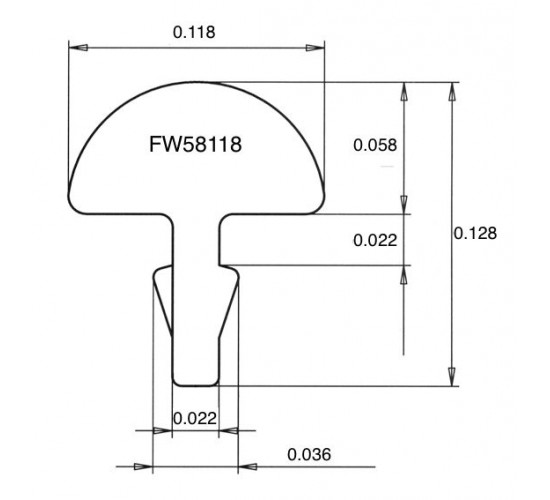 Jescar FW58118 STAINLESS STEEL отрезок ладовой проволоки 30 см, радиус прокатки 10 дюймов .118"X.058