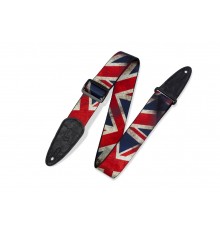 Levy's MDP-UK Print Series Ремень для гитары, полиэстер, британский флаг