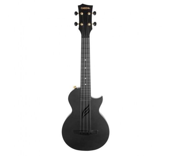 Cascha HH-2258 Carbon Fibre Укулеле концертный, с чехлом, черный, углеволокно
