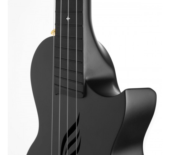 Cascha HH-2258 Carbon Fibre Укулеле концертный, с чехлом, черный, углеволокно