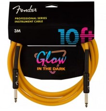 Fender 10' Professional Inst Glow in the Dark инструментальный кабель, Orange, длина 3м