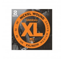 D'Addario EXL160TP Nickel Wound Струны для бас-гитары, Medium, 50-105, 2 комплекта, Long Scale