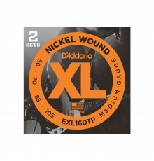 D'Addario EXL160TP Nickel Wound Струны для бас-гитары, Medium, 50-105, 2 комплекта, Long Scale