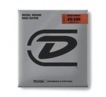 Dunlop DBSBN45105S Super Bright Комплект струн для бас-гитары, никелированные, Short Scale, 45-105