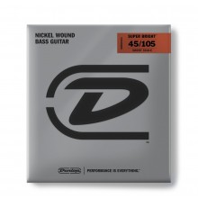 Dunlop DBSBN45105S Super Bright Комплект струн для бас-гитары, никелированные, Short Scale, 45-105