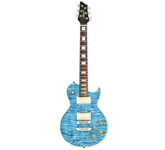 Aria PE-480 SEBL электрогитара, цвет прозрачный изумрудно-голубой