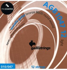 Galli AGB1047-12 Комплект струн для 12-струнной акустической гитары, натяжение LIGHT, 10-47