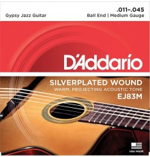 D'Addario EJ83M Gypsy Jazz Комплект струн для акустической гитары, шарики на концах, Medium, 11-35