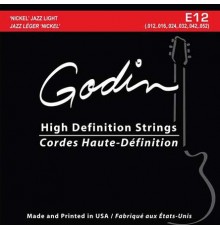 Godin 033416 E-12 Комплект струн для электрогитары, 12-52, Jazz Light