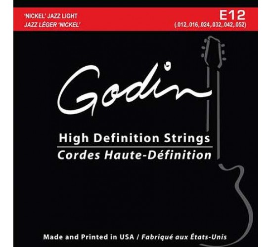 Godin 033416 E-12 Комплект струн для электрогитары, 12-52, Jazz Light