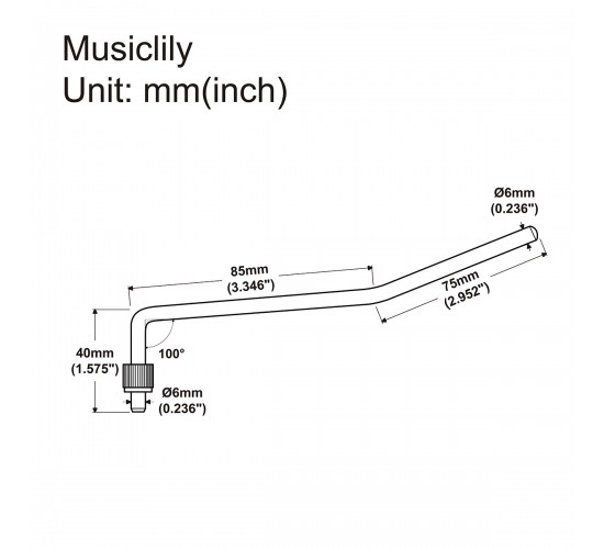 Musiclily MX2206BK Рычаг тремоло Floyd Rose style, черный