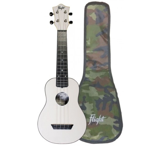 Flight TUS 35 WH укулеле Travel, сопрано, белая, пластик