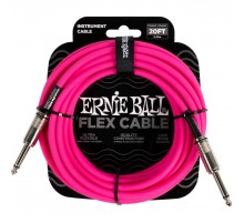 Ernie Ball 6418 кабель инструментальный Flex, прямой - прямой джеки, 6 метров, розовый